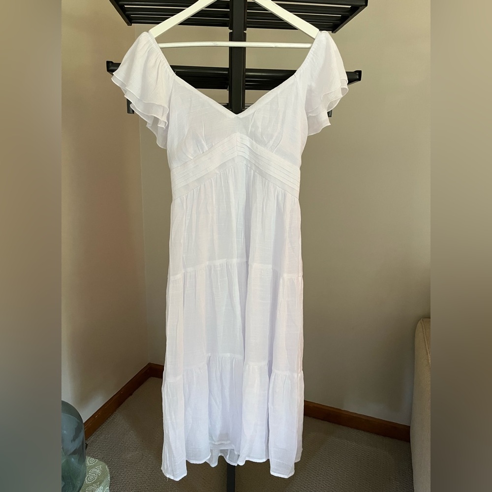 White Tiered Skirt Summer Dress